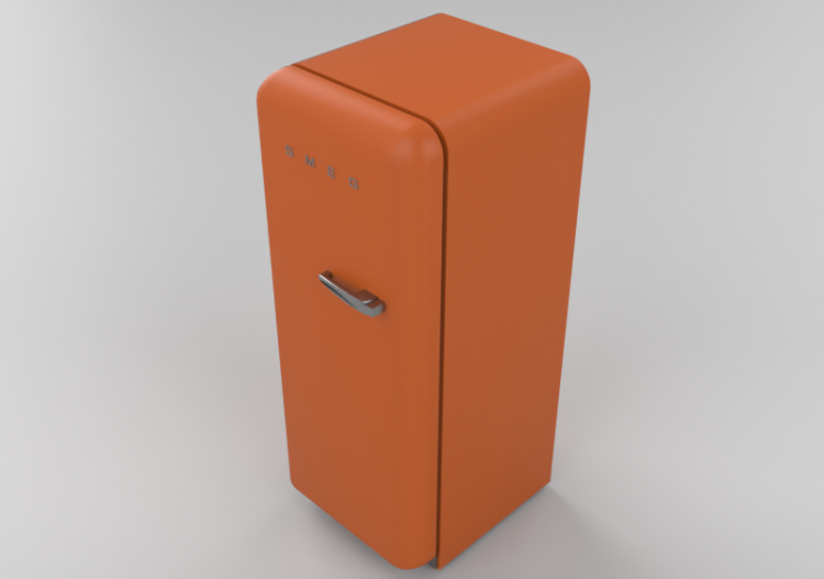 3D Electrical Appliances - 1950s single door Fridge -...