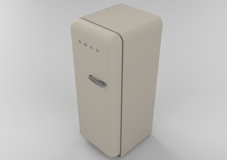 Electrodomésticos 3D - Refrigerador monopuerta de los años...