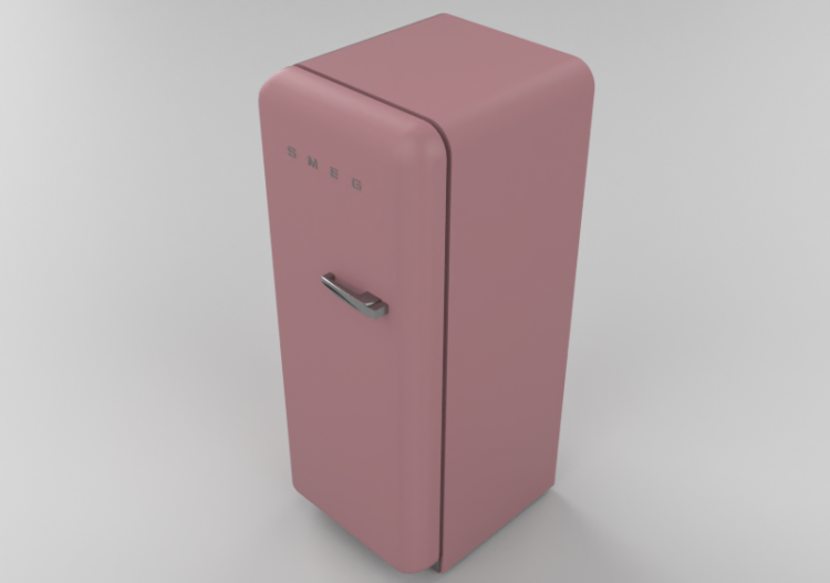 3D Haushaltgeräte - Kühlschrank eintürig 50er Jahre, rosa -...