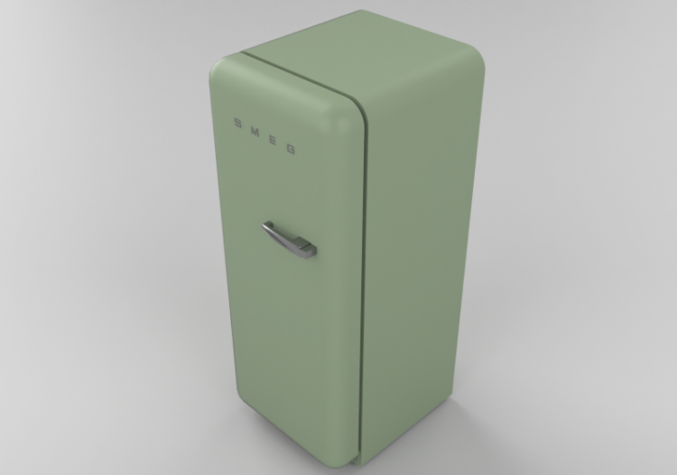 Elettrodomestici 3D - Frigorifero monoporta anni '50, verde...