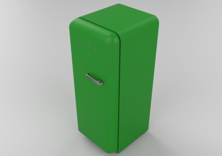 Eletrodomésticos 3D - Frigorífico uma porta anos '50, verde...