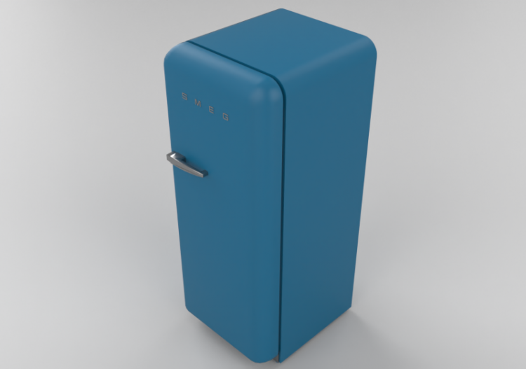 Eletrodomésticos 3D - Frigorífico uma porta anos '50, azul...