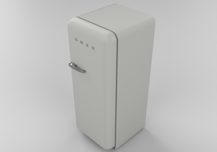 Eletrodomésticos 3D - Frigorífico uma porta anos '50,...