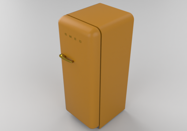 3D Electrical Appliances - 1950s single door Fridge - gold...