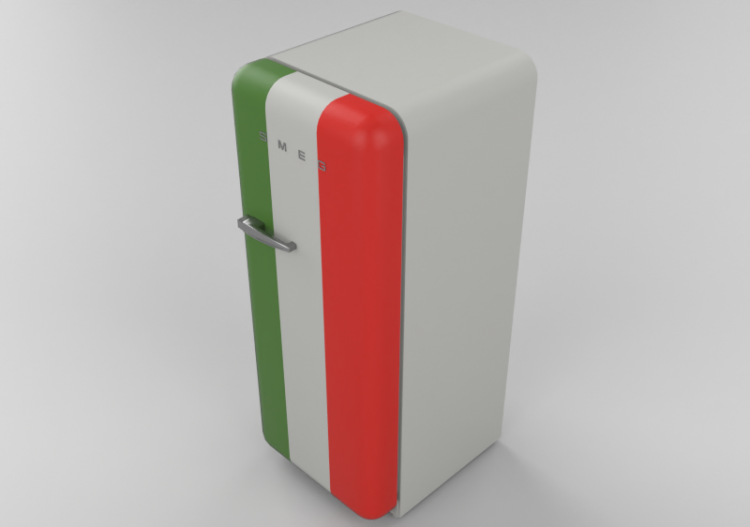 Eletrodomésticos 3D - Frigorífico uma porta anos '50,...