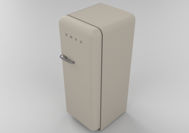 Electrodomésticos 3D - Refrigerador monopuerta de los años...