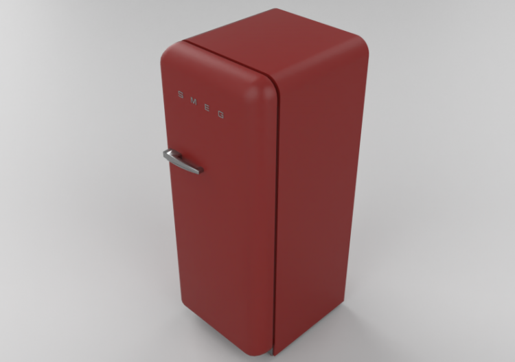 Electrodomésticos 3D - Refrigerador monopuerta de los años...