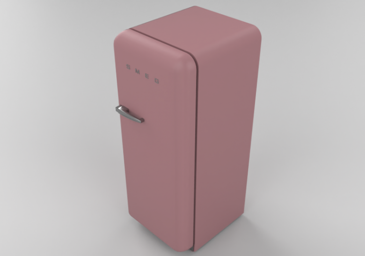 Eletrodomésticos 3D - Frigorífico uma porta anos '50, rosa...
