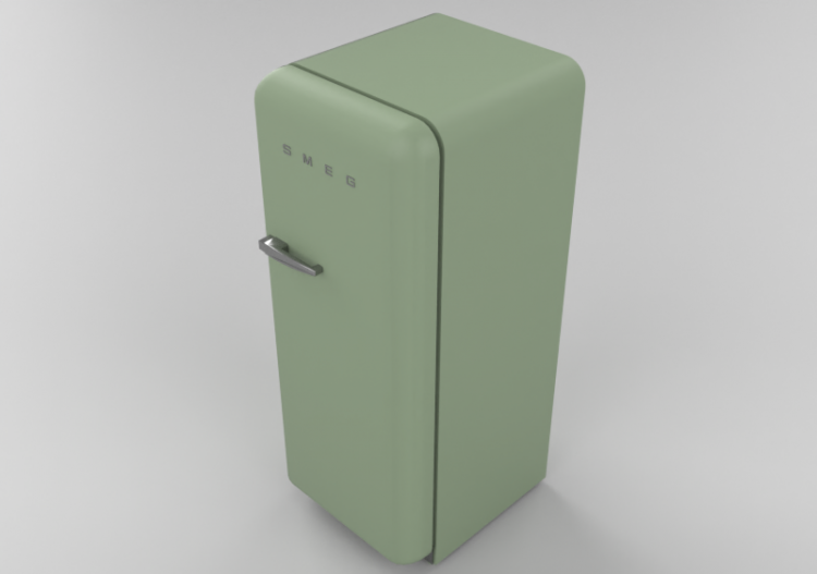 Elettrodomestici 3D - Frigorifero monoporta anni '50, verde...