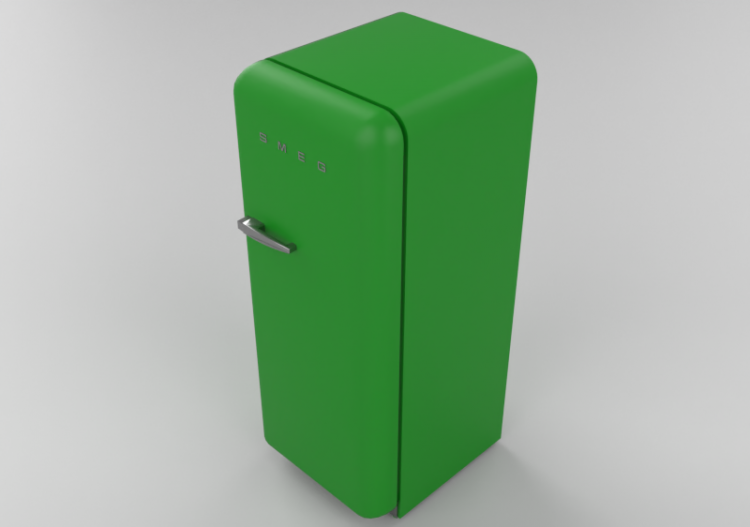 Eletrodomésticos 3D - Frigorífico uma porta anos '50, verde...