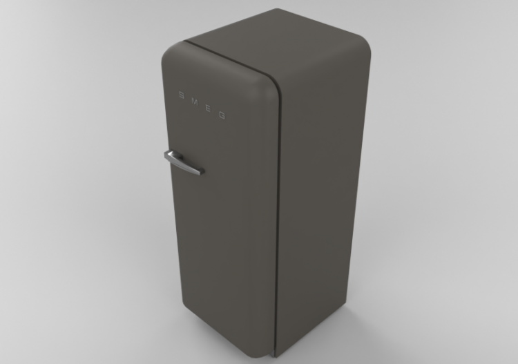 Eletrodomésticos 3D - Frigorífico uma porta anos '50, cinza...