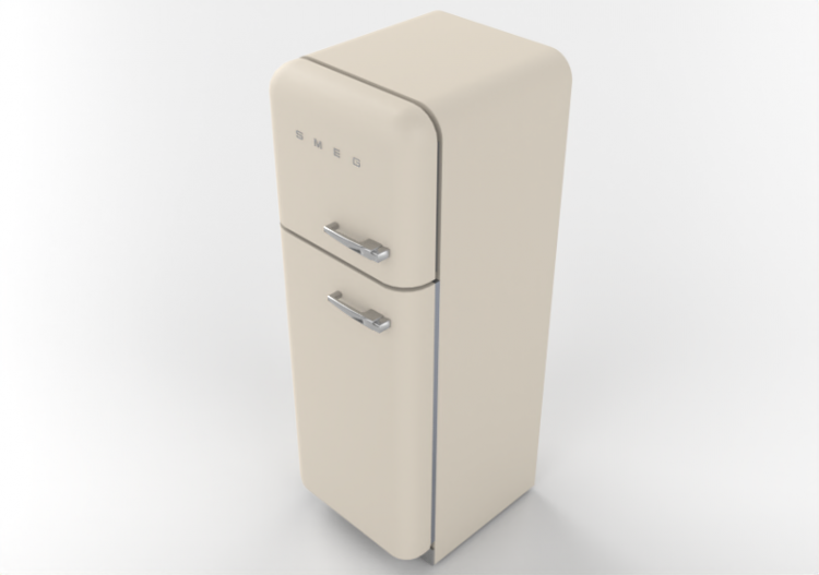 Elettrodomestici 3D - Frigorifero due porte anni '50, panna...