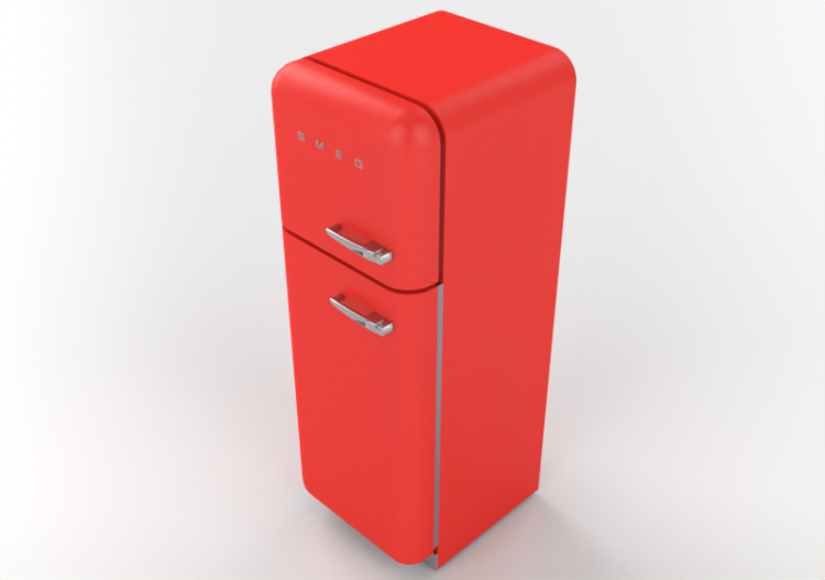 Eletrodomésticos 3D - Frigorífico duas portas anos '50,...