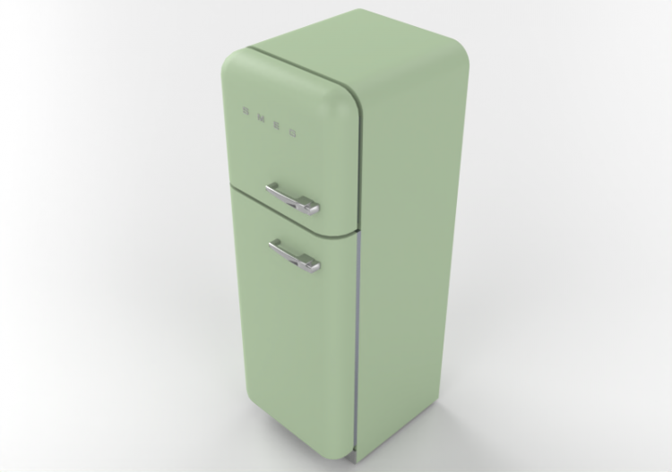 Elettrodomestici 3D - Frigorifero due porte anni '50, verde...