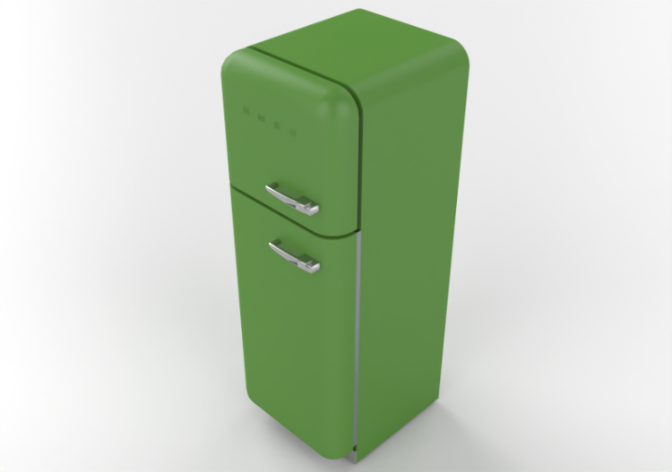 Eletrodomésticos 3D - Frigorífico duas portas anos '50,...