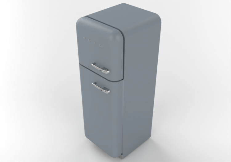 3D Electrical Appliances - 1950s two door fridge - green -...