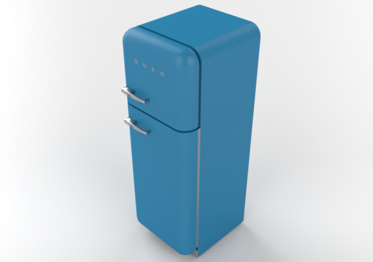 Eletrodomésticos 3D - Frigorífico duas portas anos '50,...