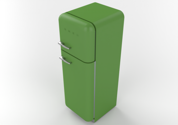Electrodomésticos 3D - Refrigerador dos puertas de los años...