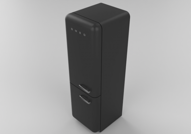3D Electrical Appliances - 1950s combined Fridge - Black -...