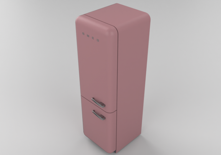Electroménagers 3D - Réfrigérateur combiné années '50, rose...
