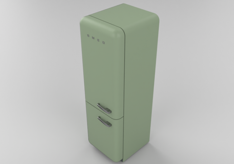 3D Electrical Appliances - 1950s combined Fridge - pastel...