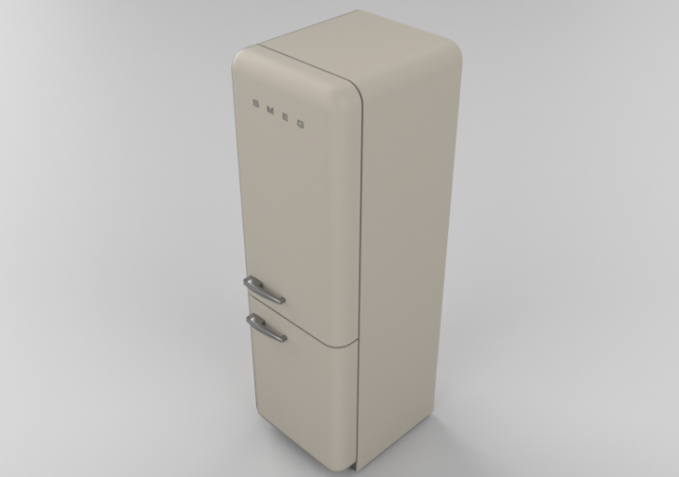 3D Electrical Appliances - 1950s combined Fridge - cream...