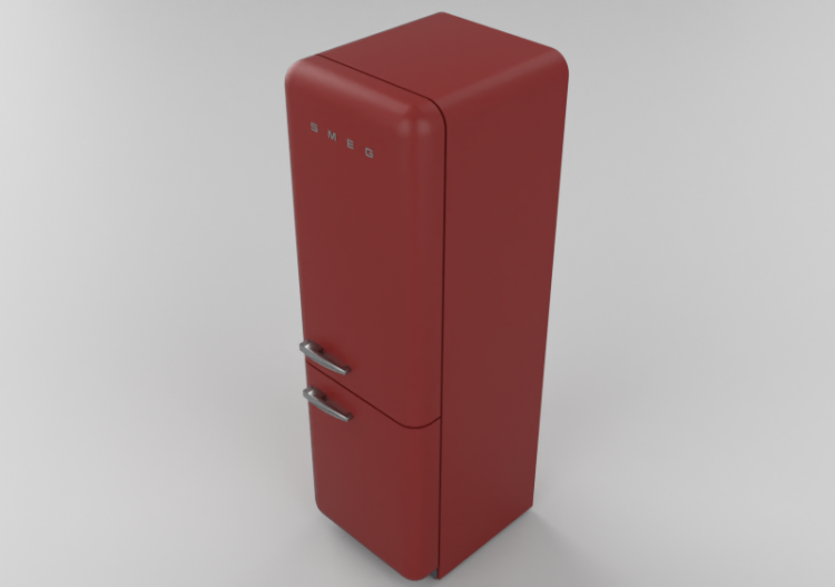Electrodomésticos 3D - Refrigerador combinado de los años...