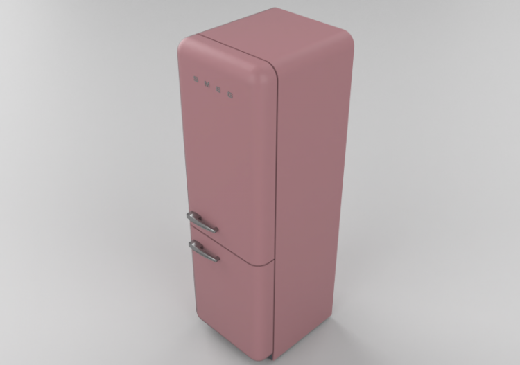 Electroménagers 3D - Réfrigérateur combiné années '50, rose...