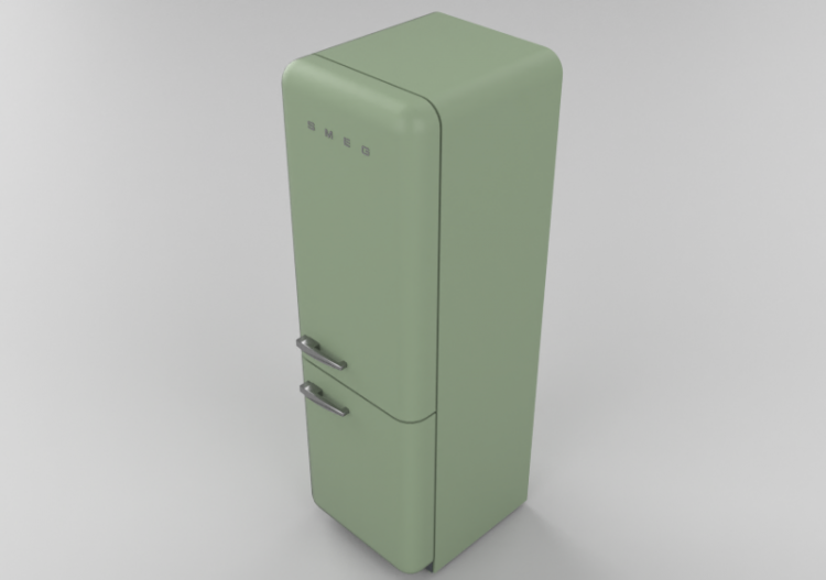 Elettrodomestici 3D - Frigorifero combinato anni '50, verde...