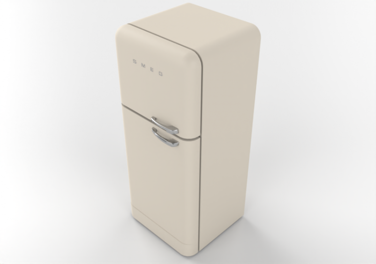 Elettrodomestici 3D - Frigorifero due porte anni '50, panna...