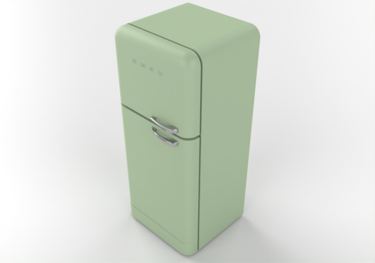 Elettrodomestici 3D - Frigorifero due porte anni '50, verde...
