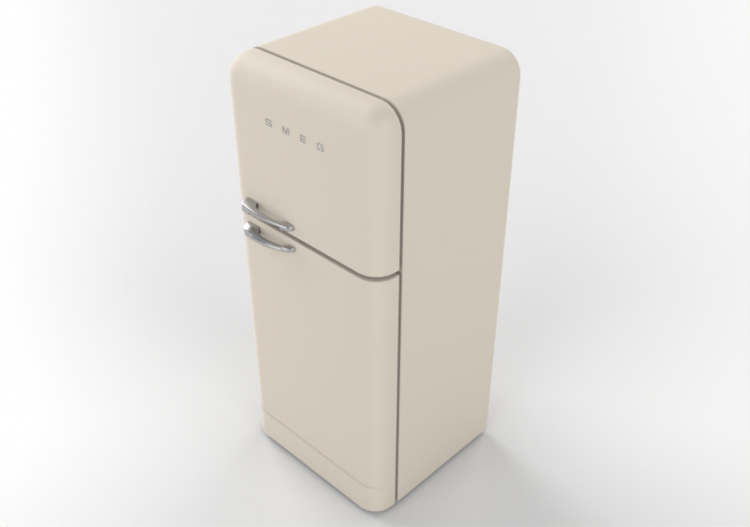 Elettrodomestici 3D - Frigorifero due porte anni '50, panna...
