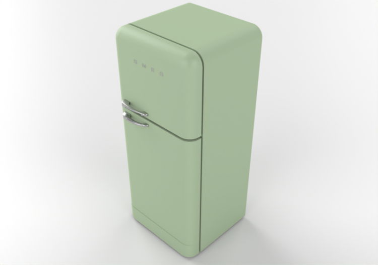 Eletrodomésticos 3D - Frigorífico duas portas anos '50,...