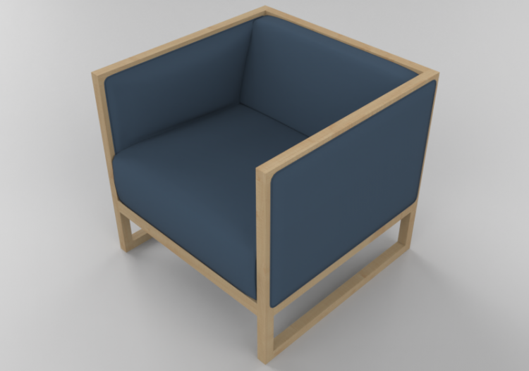 3D Sofa - Armchair with Fabric lining - Ton - 363/683 -...