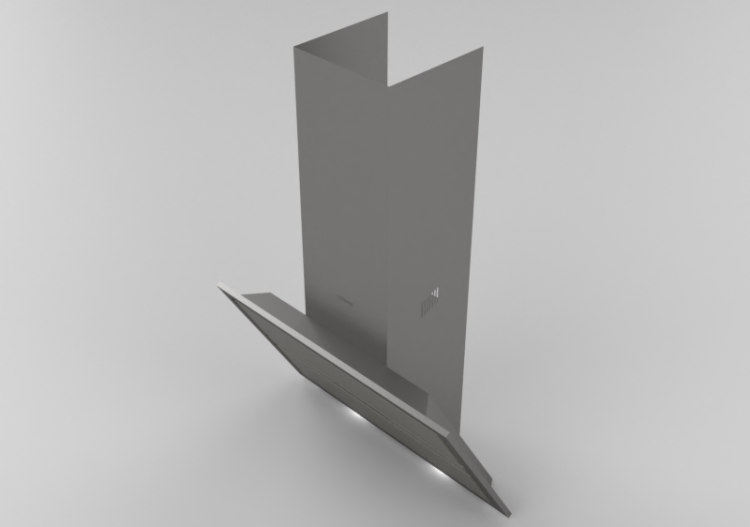 Elettrodomestici 3D - Cappa a parete, 90 cm, acciaio inox...