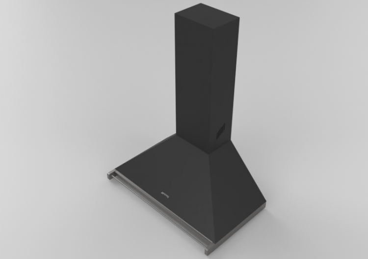 Elettrodomestici 3D - Cappa a parete, 90 cm, nera – Smeg -...
