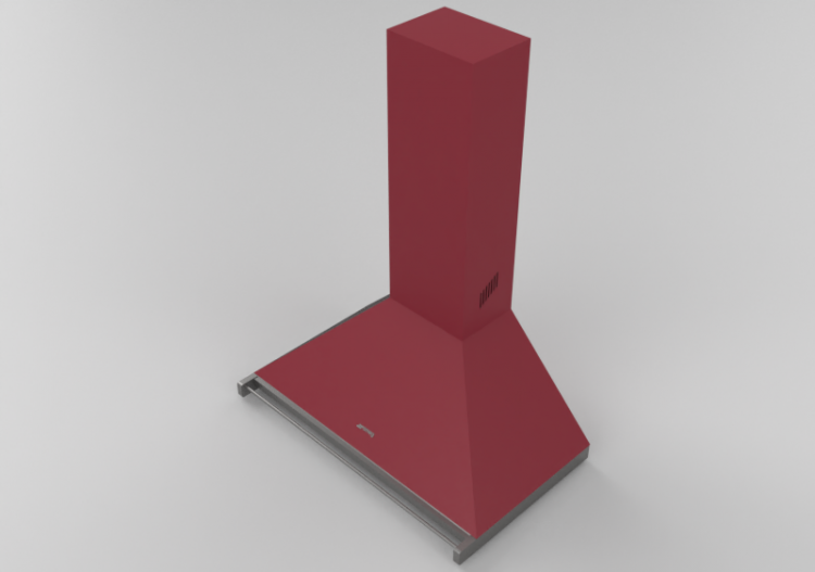 Elettrodomestici 3D - Cappa a parete, 90 cm, rosso – Smeg -...