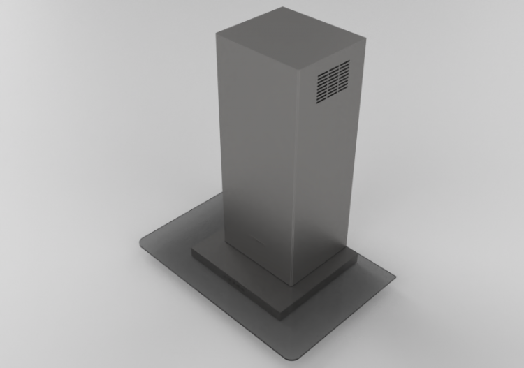 Elettrodomestici 3D - Cappa a parete, 60 cm, acciaio inox...