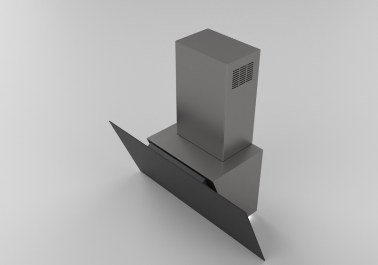 3D Haushaltgeräte - Wandmontierte Dunstabzugshaube, 90 cm,...