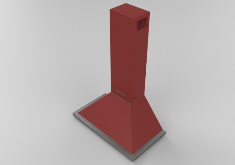 3D Electrical Appliances - Wall mounted red kitchen hood,...