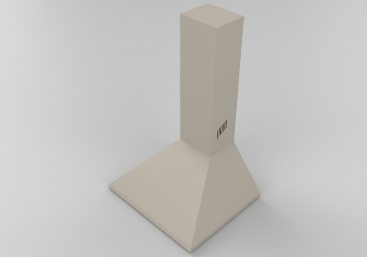 3D Haushaltgeräte - Wandmontierte Dunstabzugshaube, 60 cm,...