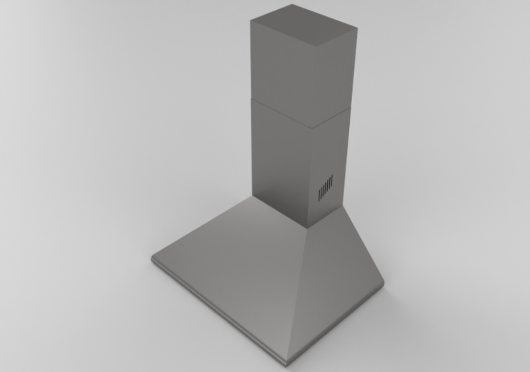 Elettrodomestici 3D - Cappa a parete, 70 cm, acciaio inox...