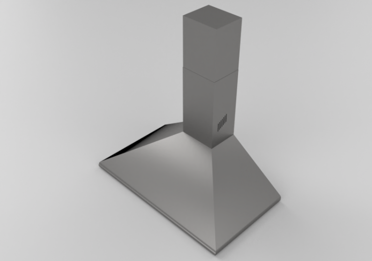 3D Haushaltgeräte - Wandmontierte Dunstabzugshaube, 90 cm,...