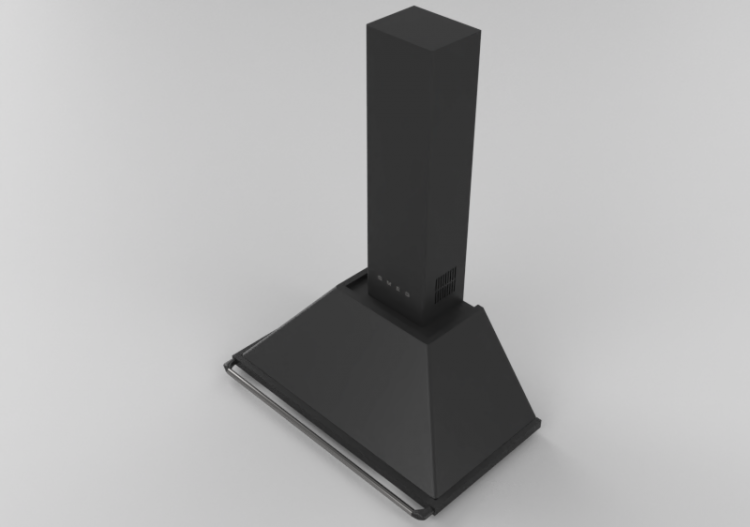 Eletrodomésticos 3D - Coifa de parede, 90 cm, preta – Smeg...