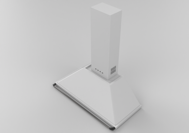3D Electrical Appliances - Wall mounted white kitchen hood,...