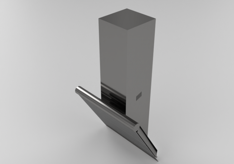 Elettrodomestici 3D - Cappa a parete, 75 cm, inox satinato...