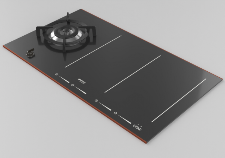 Electroménagers 3D - Plan de cuisson mixte, feux à gaz et...