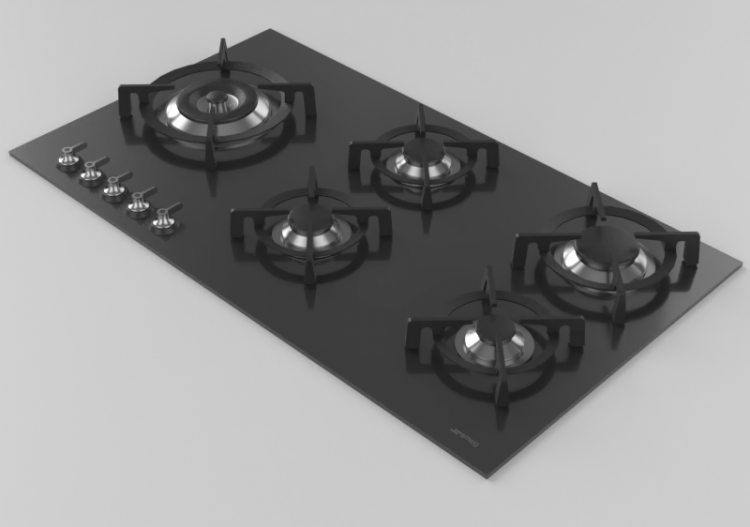 Electroménagers 3D - Plan de cuisson à gaz avec 5 feux -...