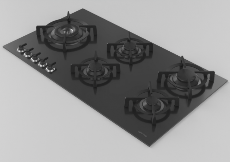 3D Electrical Appliances - Cooking top with 5 burners -...