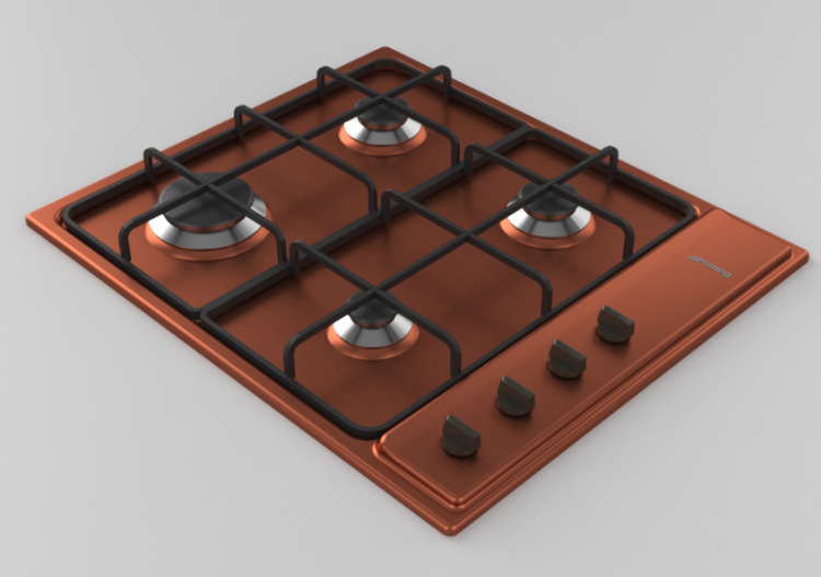 3D Haushaltgeräte - Gasherd mit 4 Kochfelder - Smeg -...